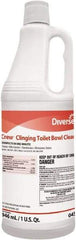 Diversey - 1 qt Bottle Liquid Toilet Bowl Cleaner - Floral Scent, Disinfectant, Nonacidic, Toilet Bowl - USA Tool & Supply