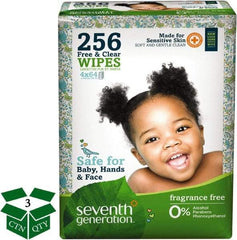 Seventh Generation - Pre-Moistened Baby Wipes - Refill, 7" x 7" Sheet Size, White - USA Tool & Supply