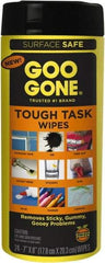 Goo Gone - Pre-Moistened General Purpose Wipes - Canister, 7" x 8" Sheet Size, White - USA Tool & Supply