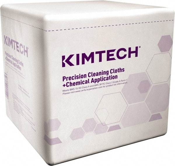 Kimtech - 1/4 Fold Clean Room/Lab/Critical Task Wipes - Poly Pack, 12" x 12-1/2" Sheet Size, White - USA Tool & Supply