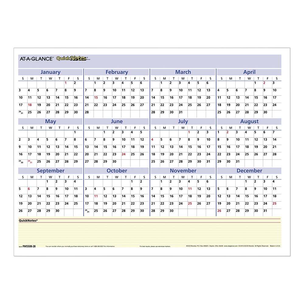 AT-A-GLANCE - Note Pads, Writing Pads & Notebooks Writing Pads & Notebook Type: Wall Calendar Size: 16 x 12 - USA Tool & Supply