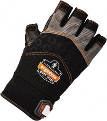 Ergodyne - Size XL (10) Polyester Blend Work Gloves - Palm Coated, Hook & Loop Cuff, Half Fingered, Black, Paired - USA Tool & Supply
