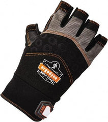 Ergodyne - Size S (7) Polyester Blend Work Gloves - Palm Coated, Hook & Loop Cuff, Half Fingered, Black, Paired - USA Tool & Supply