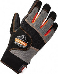 Ergodyne - Size XL (10) Polyester Blend Work Gloves - Palm & Fingers Coated, Hook & Loop Cuff, Full Fingered, Black, Paired - USA Tool & Supply