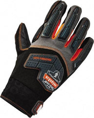 Ergodyne - Size 2XL (11) Polyester Blend Work Gloves - Palm & Fingers Coated, Hook & Loop Cuff, Full Fingered, Black, Paired - USA Tool & Supply