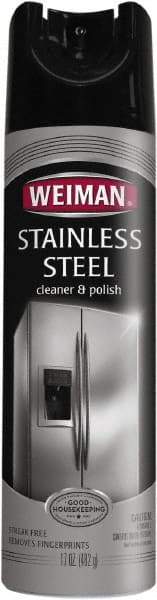 Weiman - 17 fl oz Aerosol Stainless Steel Cleaner & Polish - Unscented, Can Container - USA Tool & Supply