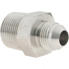Parker - 1/2" Tube OD, 37° Stainless Steel Flared Tube Male Connector - 3/4 NPTF, Flare x MNPTF Ends - USA Tool & Supply