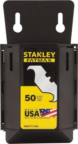 Stanley - 50 Piece, Carbon Steel, Hook Blade - 2-7/16" Long, 0.0235" Blade Thickness - USA Tool & Supply