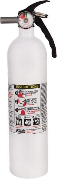 Kidde - 2.5 Lb, 1A:10-B:C Rated, Dry Chemical Fire Extinguisher - 3-1/4" Diam x 13-3/4" High, 100 psi, 12' Discharge in 12 sec, Seamless Aluminum Cylinder - USA Tool & Supply