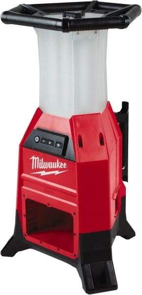 Milwaukee Tool - 18 Volts, 9000 Lumens, Cordless Work Light - Red/Black, 15 hr Run Time - USA Tool & Supply