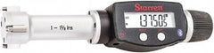 Starrett - 1" to 1-3/8", IP67, Carbide Face Electronic Inside Micrometer - 0.00005" Resolution, 0.00015" Accuracy, 2-5/8" Gage Depth - USA Tool & Supply