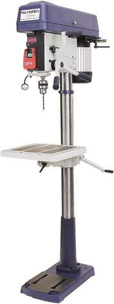 Palmgren - 17" Swing, Step Pulley Drill Press - 16 Speed, 1 hp, Single Phase - USA Tool & Supply