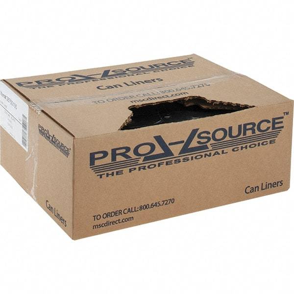 PRO-SOURCE - 1 mil Thick, Heavy-Duty Trash Bags - Linear Low-Density Polyethylene (LLDPE), Flat Pack Dispenser, 40" Wide x 46" High, Black - USA Tool & Supply