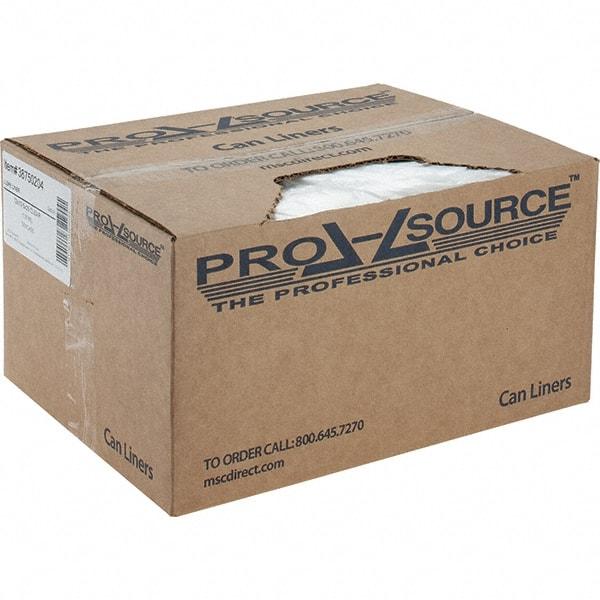 PRO-SOURCE - 1 mil Thick, Heavy-Duty Trash Bags - Linear Low-Density Polyethylene (LLDPE), Flat Pack Dispenser, 12" Wide x 35" High, Clear - USA Tool & Supply