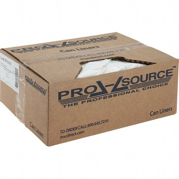 PRO-SOURCE - 2 mil Thick, Heavy-Duty Trash Bags - Linear Low-Density Polyethylene (LLDPE), Flat Pack Dispenser, 38" Wide x 48" High, Clear - USA Tool & Supply