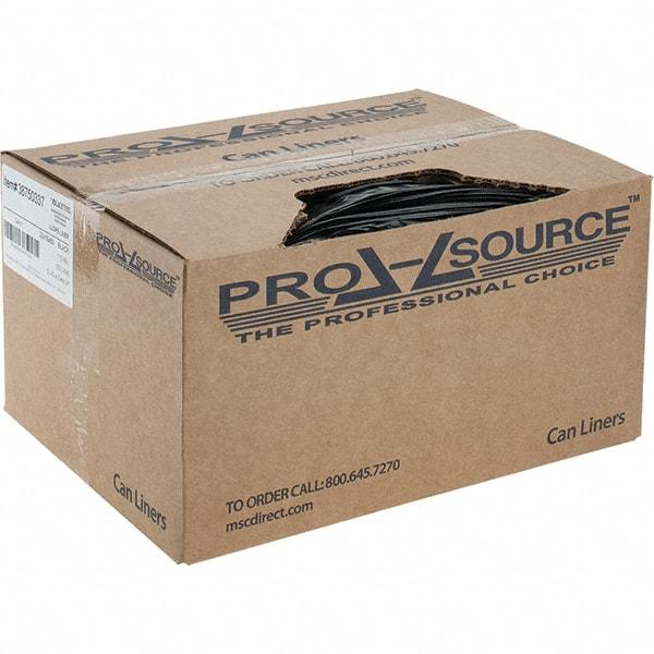 PRO-SOURCE - 1.5 mil Thick, Heavy-Duty Trash Bags - Linear Low-Density Polyethylene (LLDPE), Flat Pack Dispenser, 22" Wide x 60" High, Black - USA Tool & Supply