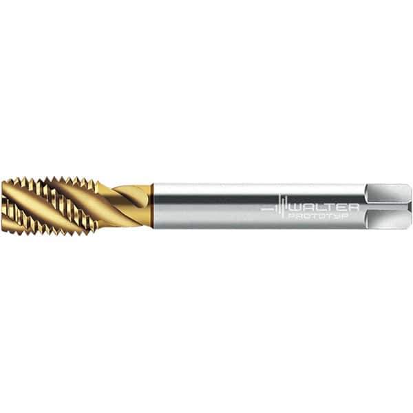 Walter-Prototyp - M16x2.00 DIN 376 3 Flute 6H Semi-Bottoming Spiral Flute Tap - High Speed Steel, TiN Finish, 110mm OAL, Right Hand Flute, Right Hand Thread, 13.900, Series TC115-M-L0 - USA Tool & Supply