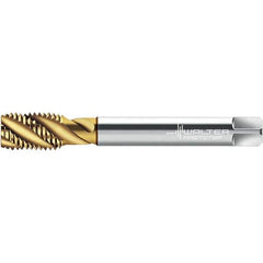 Walter-Prototyp - M16x2.00 DIN 376 3 Flute 6H Semi-Bottoming Spiral Flute Tap - High Speed Steel, TiN Finish, 110mm OAL, Right Hand Flute, Right Hand Thread, 13.900, Series TC115-M-L0 - USA Tool & Supply