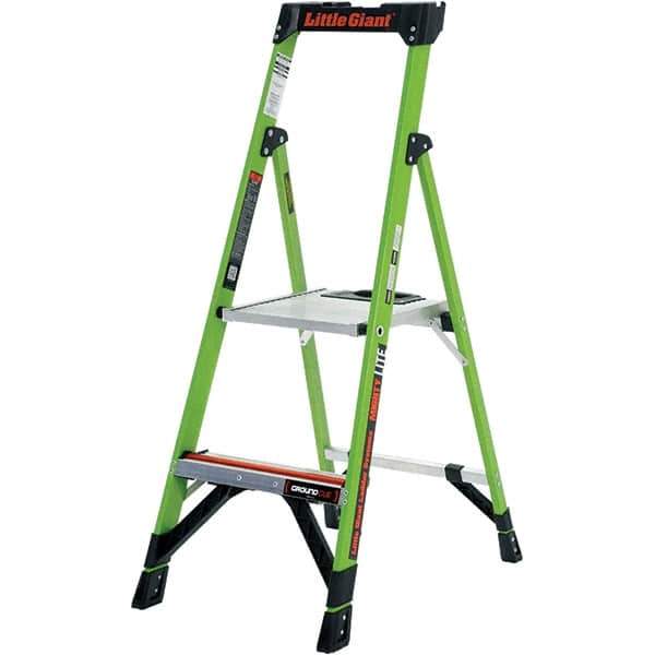 Little Giant Ladder - 2 Steps, 4' High, Type IA Rating, Fiberglass Step Ladder - 300 Lb Capacity, 19" Base Width - USA Tool & Supply