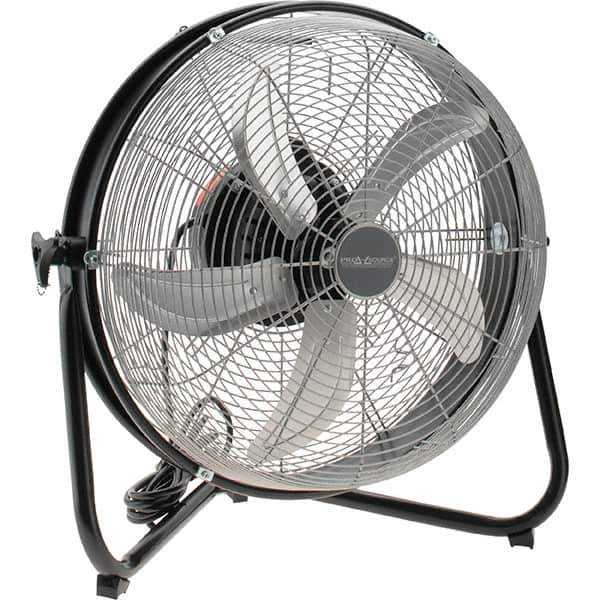 PRO-SOURCE - 18" Blade, 5/64 hp, 1,550, 2,000 & 2,680 CFM, Oscillating Industrial Circulation Fan - Floor Stand, 120 Volts, 3 Speed - USA Tool & Supply