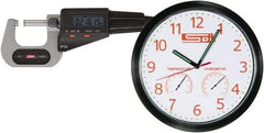 SPI - 0 to 1" Range, 0.00005" Resolution, Standard Throat IP54 Electronic Outside Micrometer - 0.00016" Accuracy, Friction Thimble, Carbide-Tipped Face, LR44 Battery, Includes NIST Traceable Certification of Inspection - USA Tool & Supply
