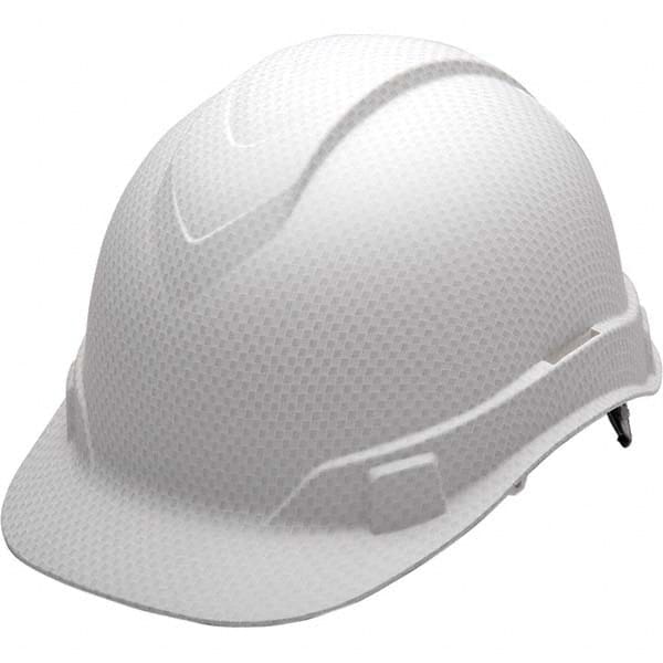 PYRAMEX - ANSI Type I Class C, G & E 4-Point Ratchet Short Brim Hard Hat - USA Tool & Supply