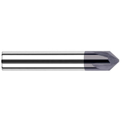 Chamfer Mill: 3 Flutes, Solid Carbide 2″ OAL, 3/16″ Shank Dia, AlTiN Coated