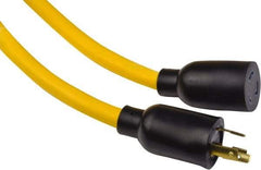 Southwire - 100', 12/3 Gauge/Conductors, Yellow Industrial Extension Cord - 3 Receptacles, 20 Amps, 125 VAC, UL SJTW, NEMA 5-15P - USA Tool & Supply