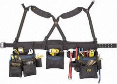 CLC - 29 to 46" Waist Tool Rig - 28 Pocket, Black/Blue, Polyester - USA Tool & Supply