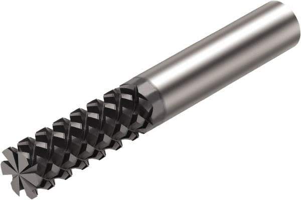 Sandvik Coromant - 1/4", 3/4" LOC, 1/4" Shank Diam, 2-1/2" OAL, 5 Flute, Solid Carbide Square End Mill - Single End, Diamond Finish, Spiral Flute, 40° Helix, Centercutting, Right Hand Cut, Right Hand Flute, Series CoroMill Plura - USA Tool & Supply