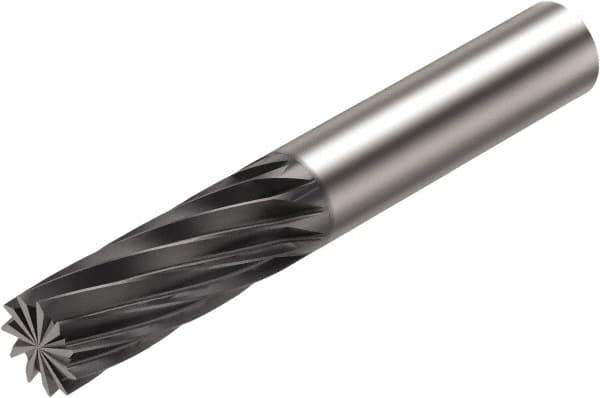 Sandvik Coromant - 4mm, 12mm LOC, 4mm Shank Diam, 40mm OAL, 5 Flute, Solid Carbide Square End Mill - Single End, Diamond Finish, Spiral Flute, 4° Helix, Centercutting, Right Hand Cut, Right Hand Flute, Series CoroMill Plura - USA Tool & Supply