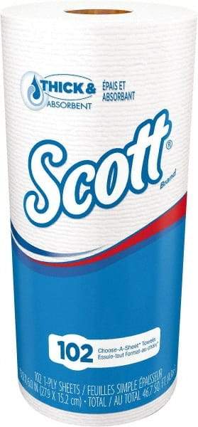 Scott - Perforated Roll of 1 Ply White Paper Towels - 11" Wide, 53' Roll Length - USA Tool & Supply