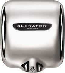 Excel Dryer - 1450 Watt Silver Finish Electric Hand Dryer - 110/120 Volts, 12.2 Amps, 11-3/4" Wide x 12-11/16" High x 6-11/16" Deep - USA Tool & Supply