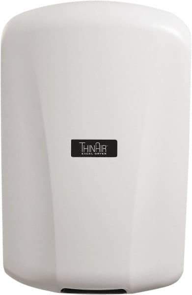 Excel Dryer - 915 Watt White Finish Electric Hand Dryer - 110/120 Volts, 7.7 Amps, 9-5/32" Wide x 13-15/16" High x 4" Deep - USA Tool & Supply