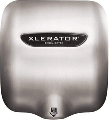 Excel Dryer - 1490 Watt Silver Finish Electric Hand Dryer - 208/277 Volts, 6.2 Amps, 11-3/4" Wide x 12-11/16" High x 6-11/16" Deep - USA Tool & Supply