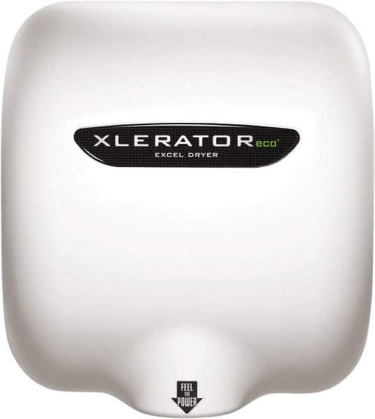 Excel Dryer - 530 Watt White Finish Electric Hand Dryer - 110/120 Volts, 4.5 Amps, 11-3/4" Wide x 12-11/16" High x 6-11/16" Deep - USA Tool & Supply