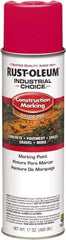 Rust-Oleum - 17 fl oz Pink Paint & Primer - 400' Coverage at 1" Wide, Solvent Base Formula, >500 gL VOC - USA Tool & Supply