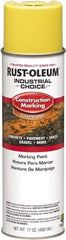 Rust-Oleum - 17 fl oz Yellow Paint & Primer - 400' Coverage at 1" Wide, Solvent Base Formula, >500 gL VOC - USA Tool & Supply