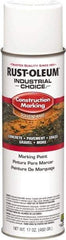 Rust-Oleum - 17 fl oz White Paint & Primer - 400' Coverage at 1" Wide, Solvent Base Formula, >500 gL VOC - USA Tool & Supply