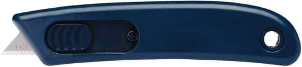 Martor USA - Retractable Utility Knife - Black & Blue Poly-Steel Handle, 1 Blade Included - USA Tool & Supply