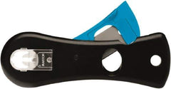 Martor USA - Recessed/Hook Blade Safety Utility Knife - 1.53" Blade, Black & Blue Polycarbonate Handle, 1 Blade Included - USA Tool & Supply