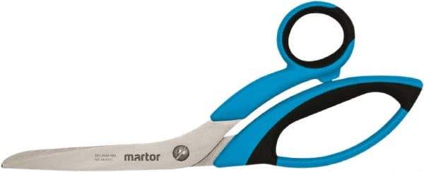 Martor USA - 3-7/50" LOC, 8-1/2" OAL Stainless Steel Blunt-Point Scissors - Ambidextrous, Fiberglass Offset Handle, For Fabrics, Paper, Heavy Weight Paper - USA Tool & Supply