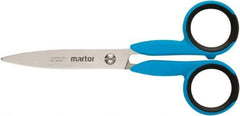 Martor USA - 2.2" LOC, 5.27" OAL Stainless Steel Blunt-Point Scissors - Ambidextrous, Fiberglass Straight Handle, For Fabrics, Paper, Heavy Weight Paper - USA Tool & Supply