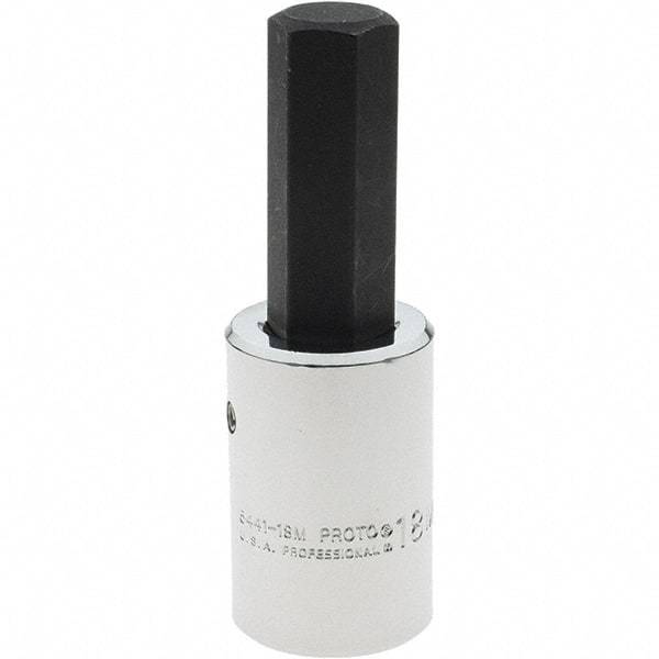 Proto - 1/2" Drive, 18mm Hex Bit Socket - 4" OAL - USA Tool & Supply