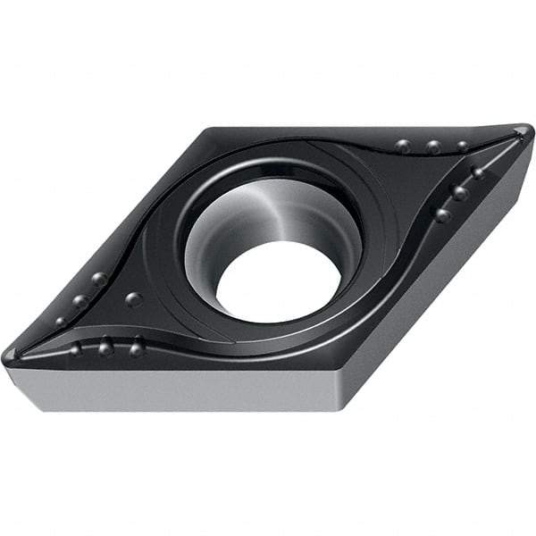 Walter - DCMT MM4 Grade WSM30S Turning Insert - TiAlN+Al2O3+(Al) Finish, 55° Rhombic, 9.53mm Inscr Circle, 3.97mm Thick, 0.8mm Corner Radius - USA Tool & Supply