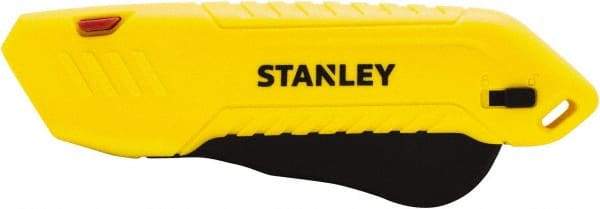 Stanley - Retractable Safety Utility Knife - 2.175" Steel Blade, Yellow & Black Plastic Handle, 1 Blade Included - USA Tool & Supply