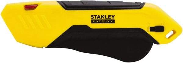 Stanley - Retractable Safety Utility Knife - 2.175" Steel Blade, Yellow & Black Bi-Material Handle, 1 Blade Included - USA Tool & Supply