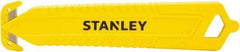 Stanley - Recessed/Concealed Fixed Blade Safety Cutter - 0.2145" Steel Blade, Yellow & Black Plastic Handle, 1 Blade Included - USA Tool & Supply