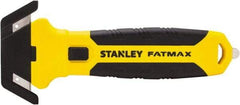 Stanley - Recessed/Concealed Fixed Blade Safety Cutter - 0.2165" Steel Blade, Yellow & Black Bi-Material Handle, 1 Blade Included - USA Tool & Supply