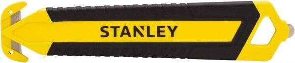 Stanley - Recessed/Concealed Fixed Blade Safety Cutter - 0.2145" Steel Blade, Yellow & Black Bi-Material Handle, 1 Blade Included - USA Tool & Supply